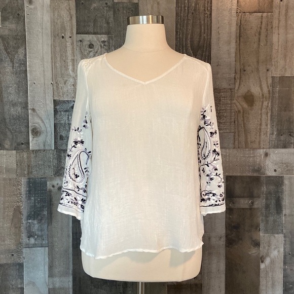 Anthropologie Fig and Flower top large festival boho chic flowy paisley floral - Picture 7 of 12